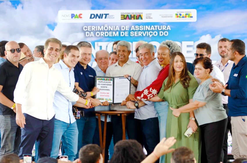  Em evento com Jerônimo Rodrigues, ministro Renan Filho autoriza início das obras de duplicação do contorno norte e leste de Feira de Santana