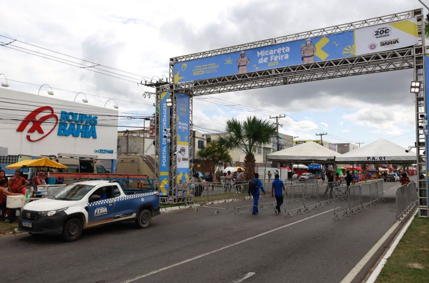  Segurança é garantida com efetivo policial ampliado, portais de abordagem e câmeras de reconhecimento facial na Micareta de Feira
