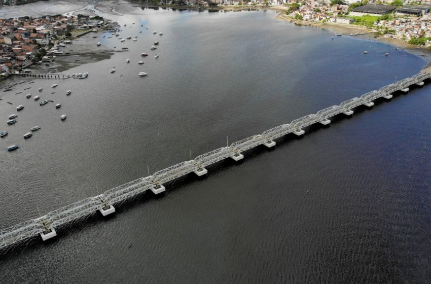  Ponte São João, no Subúrbio Ferroviário, passa por um processo de elevação e revitalização para passagem do VLT