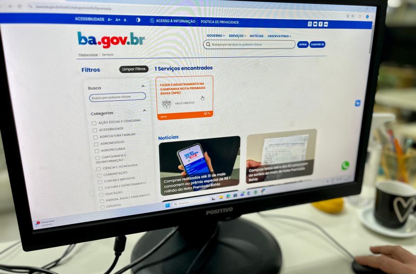  Cadastro na Nota Premiada Bahia agora pode ser feito via ba.gov.br